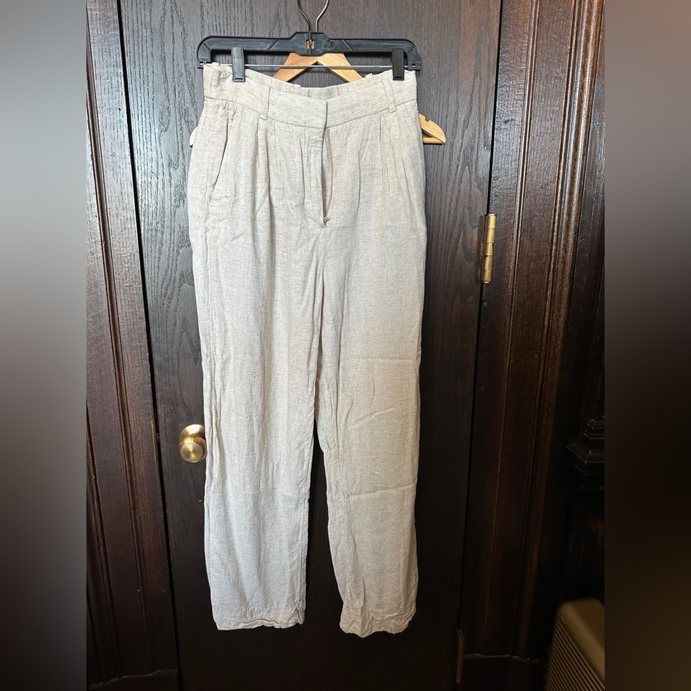 Abercrombie & Fitch Beige Linen Trousers